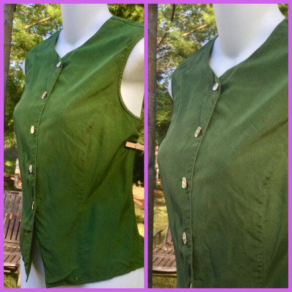 Fitted Silk Blouse, sz 10 - Picture 4 of 5